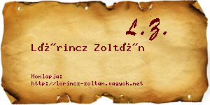 Lőrincz Zoltán névjegykártya
