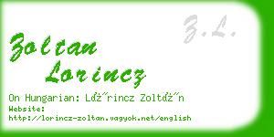 zoltan lorincz business card